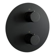 BRAUER Black Edition 3-weg inbouwthermostaat rond met in- en afbouwdelen mat zwart 5-S-265