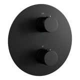 BRAUER Black Edition 3-weg inbouwthermostaat rond met in- en afbouwdelen mat zwart 5-S-265