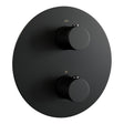 BRAUER Black Carving 3-weg inbouwthermostaat rond met in- en afbouwdelen mat zwart 5-S-266