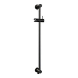 BRAUER Black Carving thermostatische inbouw regendouche 3-weg rond SET 88 met 30 cm douchekop en gebogen muurarm en staaf handdouche en doucheslang en geïntegreerde glijstang mat zwart 5-S-306
