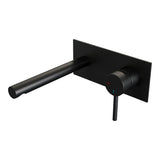 BRAUER Stripe inbouw wastafelmengkraan met rechte uitloop en afdekplaat model A1 mat zwart 5-S-330