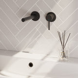 BRAUER Stripe inbouw wastafelmengkraan met rechte uitloop en rozetten model A1 mat zwart 5-S-331