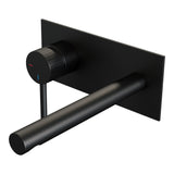 BRAUER Stripe inbouw wastafelmengkraan met rechte uitloop en afdekplaat model A2 mat zwart 5-S-334