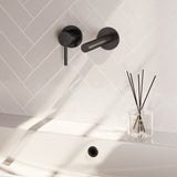BRAUER Stripe inbouw wastafelmengkraan met rechte uitloop en rozetten model A2 mat zwart 5-S-335