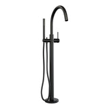 BRAUER Stripe vrijstaande badmengkraan SET 01 met staaf handdouche en doucheslang mat zwart 5-S-337