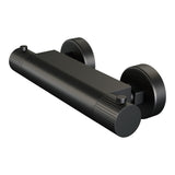 BRAUER Stripe opbouw douche thermostaatkraan SET 02 met glijstang en 3-standen handdouche en doucheslang mat zwart 5-S-346