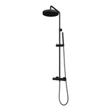 BRAUER Stripe opbouw thermostatische regendouche SET 01 met 25 cm hoofddouche en staaf handdouche en doucheslang mat zwart 5-S-348