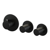 BRAUER Stripe inbouwthermostaat en 2 stopkranen met in- en afbouwdelen mat zwart 5-S-350