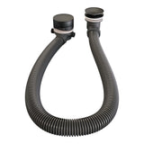 BRAUER Stripe thermostatische inbouw badkraan SET 02 met badvulcombinatie en 3-standen handdouche en doucheslang en wandaansluitbocht mat zwart 5-S-360