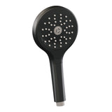BRAUER Stripe thermostatische inbouw regendouche met drukknoppen SET 29 met 25 cm douchekop en gebogen muurarm en 3-standen handdouche en doucheslang en wandaansluitbocht mat zwart 5-S-421
