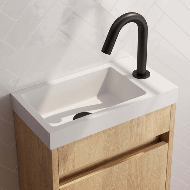 BRAUER Stripe opbouw fonteinkraan met gebogen uitloop mat zwart 5-S-464