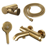 BRAUER Gold Edition opbouw baddouche thermostaatkraan SET 04 met wandhouder en 3-standen handdouche en doucheslang goud geborsteld PVD 5-GG-233