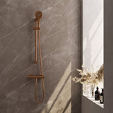 BRAUER Copper Edition opbouw douche thermostaatkraan SET 02 met glijstang en 3-standen handdouche en doucheslang koper geborsteld PVD 5-GK-236