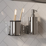 BRAUER Zeepdispenser en beker model A incl. wand ophanging en magnetisch opzetvlak chroom AE-ZDACE