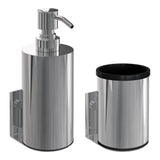 BRAUER Zeepdispenser en beker model A incl. wand ophanging en magnetisch opzetvlak chroom AE-ZDACE