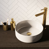 BRAUER Zeepdispenser en beker model A incl. wand ophanging en magnetisch opzetvlak goud geborsteld AE-ZDAGG