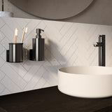 BRAUER Zeepdispenser en beker model A incl. wand ophanging en magnetisch opzetvlak gunmetal geborsteld AE-ZDAGM