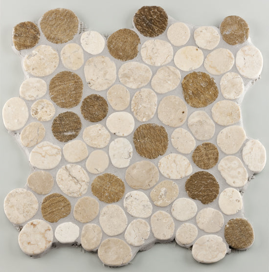 Baerwolf Pebble white sunset mix 30x30 PMG-10002 10mm mat R10 f:varied kiezelst.
