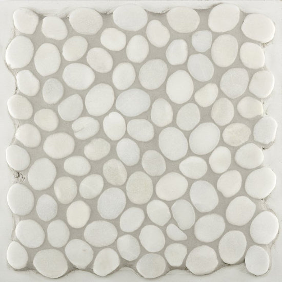 Baerwolf Pebble snow white 30x30 PMG-09001 8mm mat R10 f:varied kiezelst.
