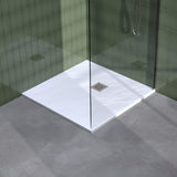 BRAUER Douchebak Asteroid 100x100 incl. antislip en antibacterieel mineraalmarmer mat wit DB-AS100100MW