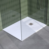 BRAUER Douchebak Asteroid 100x120 incl. antislip en antibacterieel mineraalmarmer mat wit DB-AS100120MW