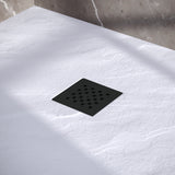 BRAUER Douchebak Asteroid 100x120 incl. antislip en antibacterieel mineraalmarmer mat wit DB-AS100120MW