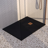 BRAUER Douchebak Asteroid 100x120 incl. antislip en antibacterieel mineraalmarmer mat zwart DB-AS100120MZ
