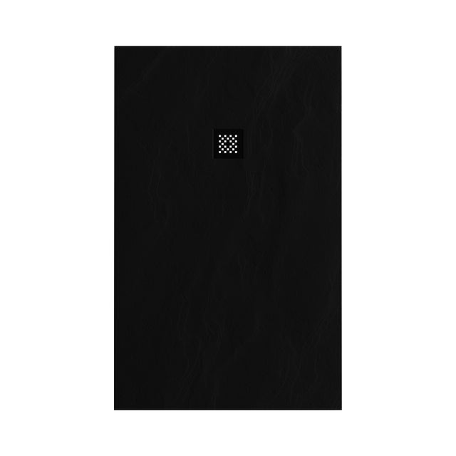 BRAUER Douchebak Asteroid 100x160 incl. antislip en antibacterieel mineraalmarmer mat zwart DB-AS100160MZ