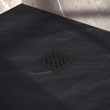 BRAUER Douchebak Asteroid 100x180 incl. antislip en antibacterieel mineraalmarmer mat zwart DB-AS100180MZ
