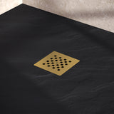 BRAUER Douchebak Asteroid 90x120 incl. antislip en antibacterieel mineraalmarmer mat zwart DB-AS90120MZ