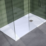 BRAUER Douchebak Asteroid 90x160 incl. antislip en antibacterieel mineraalmarmer mat wit DB-AS90160MW