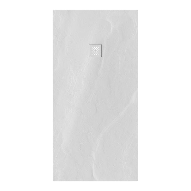 BRAUER Douchebak Asteroid 90x180 incl. antislip en antibacterieel mineraalmarmer mat wit DB-AS90180MW
