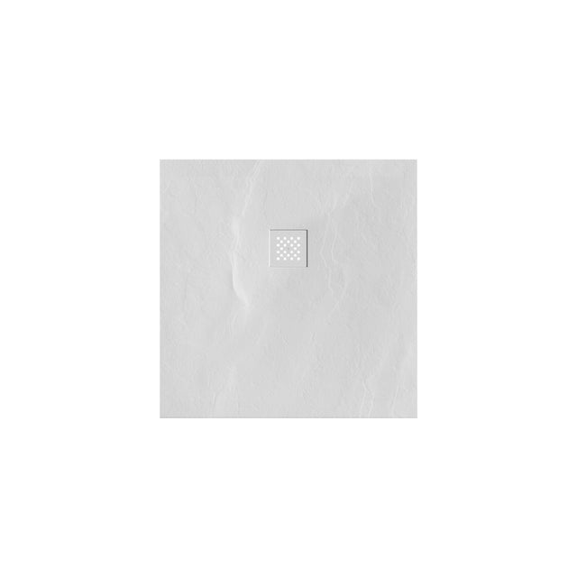 BRAUER Douchebak Asteroid 90x90 incl. antislip en antibacterieel mineraalmarmer mat wit DB-AS9090MW