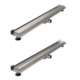BRAUER Douchegoot met multifunctioneel rooster en flens voor wandmontage 7 x 100 RVS geborsteld DR-MRFW100NG