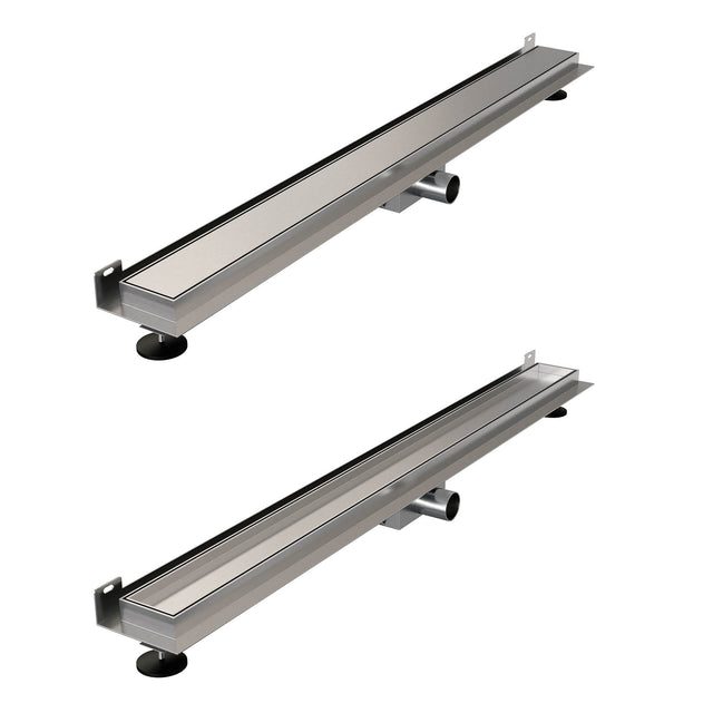 BRAUER Douchegoot met multifunctioneel rooster en flens voor wandmontage 7 x 100 RVS geborsteld DR-MRFW100NG