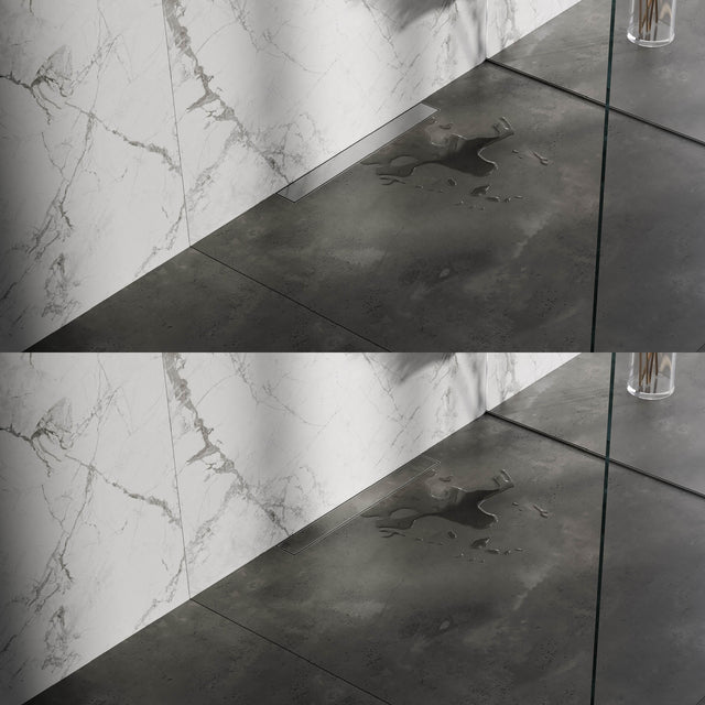 BRAUER Douchegoot met multifunctioneel rooster en flens voor wandmontage 7 x 50 RVS geborsteld DR-MRFW50NG