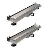 BRAUER Douchegoot met multifunctioneel rooster en flens voor wandmontage 7 x 50 RVS geborsteld DR-MRFW50NG