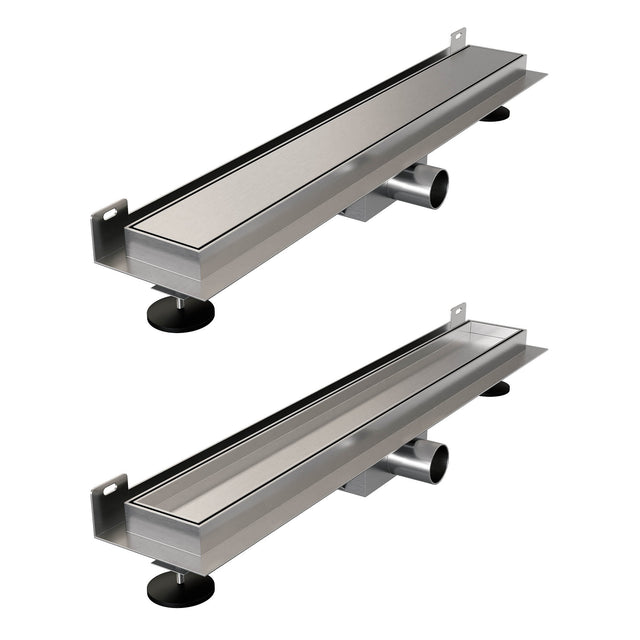 BRAUER Douchegoot met multifunctioneel rooster en flens voor wandmontage 7 x 60 RVS geborsteld DR-MRFW60NG