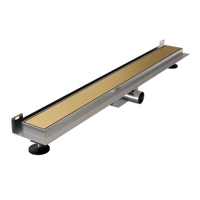 BRAUER Douchegoot met multifunctioneel rooster en flens voor wandmontage 7 x 80 goud geborsteld PVD DR-MRFW80GG