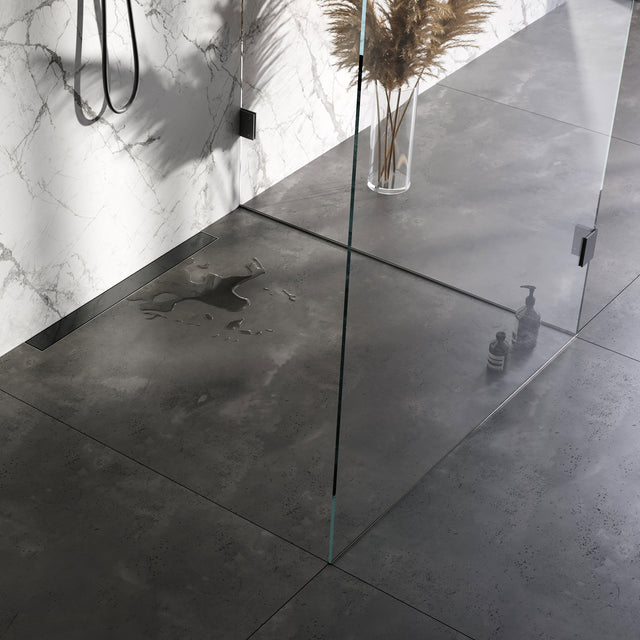 BRAUER Douchegoot met multifunctioneel rooster en flens voor wandmontage 7 x 80 gunmetal geborsteld PVD