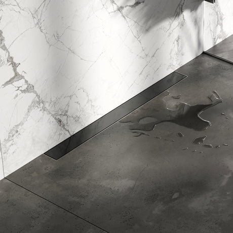 BRAUER Douchegoot met multifunctioneel rooster en flens voor wandmontage 7 x 80 gunmetal geborsteld PVD