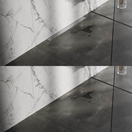 BRAUER Douchegoot met multifunctioneel rooster en flens voor wandmontage 7 x 80 RVS geborsteld