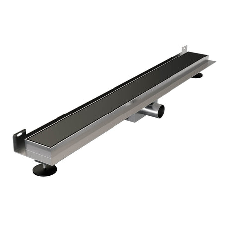 BRAUER Douchegoot met multifunctioneel rooster en flens voor wandmontage 7 x 80 mat zwart