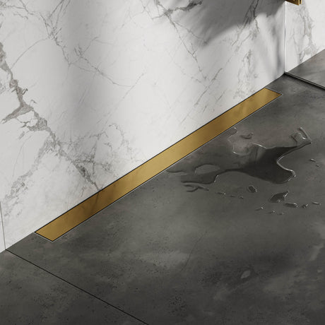 BRAUER Douchegoot met multifunctioneel rooster en flens voor wandmontage 7 x 90 goud geborsteld PVD