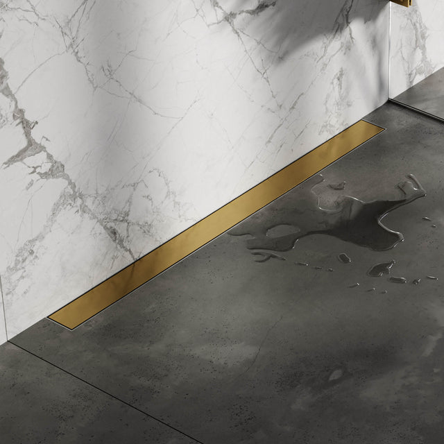 BRAUER Douchegoot met multifunctioneel rooster en flens voor wandmontage 7 x 90 goud geborsteld PVD DR-MRFW90GG