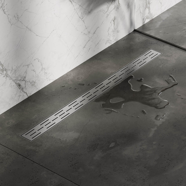 BRAUER Douchegoot met standaard rooster en flens 7 x 100 RVS geborsteld DR-SRF100NG