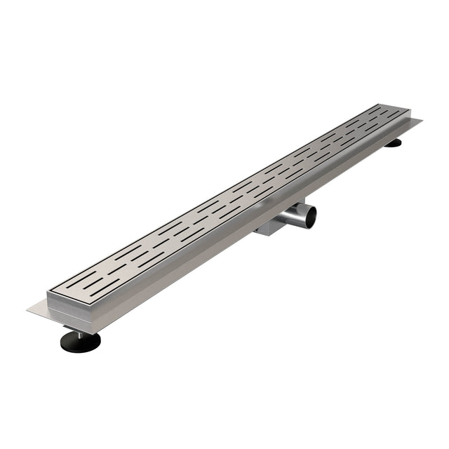 BRAUER Douchegoot met standaard rooster en flens 7 x 100 RVS geborsteld DR-SRF100NG