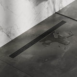 BRAUER Douchegoot met standaard rooster en flens 7 x 100 zwart DR-SRF100S