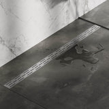 BRAUER Douchegoot met standaard rooster en flens 7 x 110 RVS geborsteld DR-SRF110NG