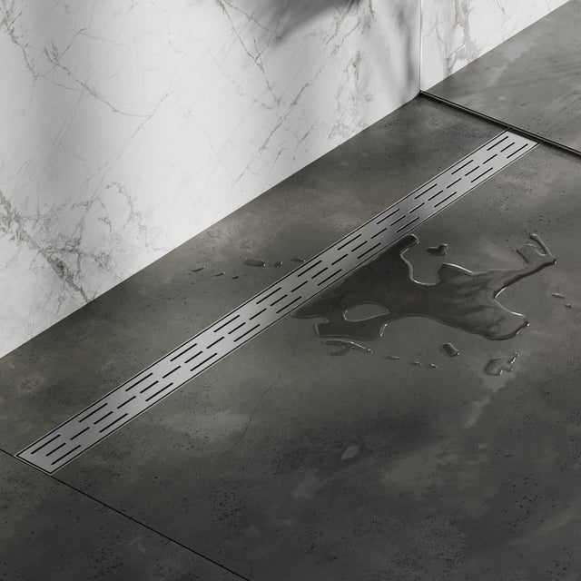 BRAUER Douchegoot met standaard rooster en flens 7 x 120 RVS geborsteld DR-SRF120NG